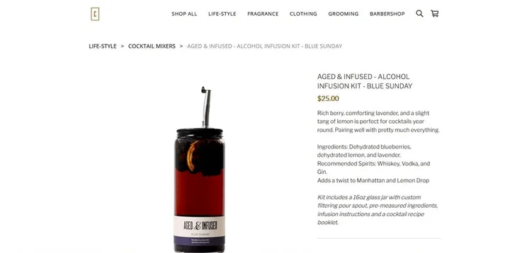 Curriculum&rsquo;s product pages have persuasive copy, and contain details about the ingredients within.