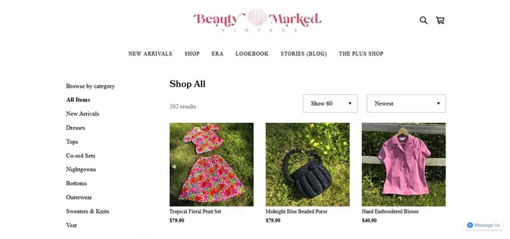 Beauty Marked Vintage&rsquo;s Square Online store has multiple sorting options, to help you find what you&rsquo;re looking for.