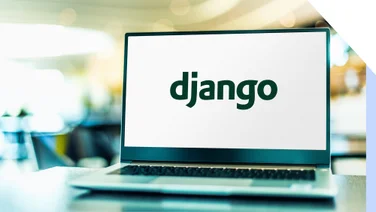 Laptop shows Django logo