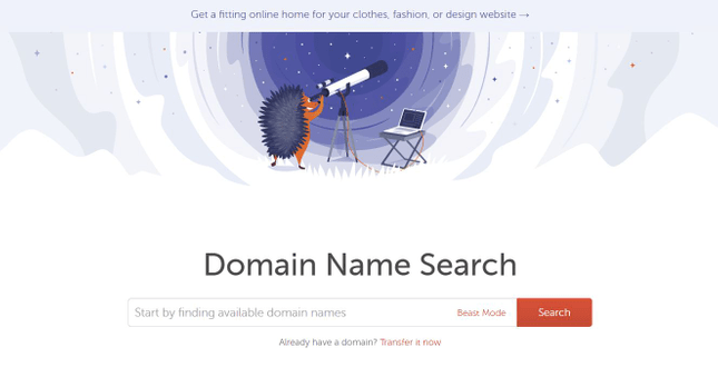 NameCheap domain search lets you check availability and purchase a domain name