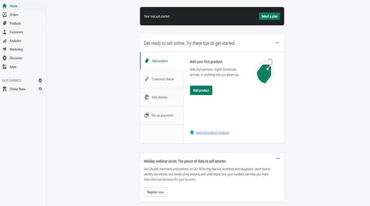 Shopify backend editor