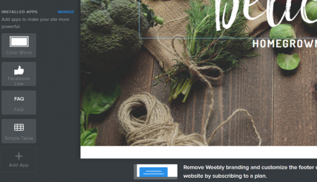 Weebly Manage Apps