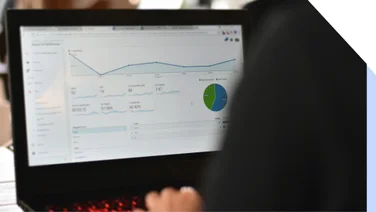 Laptop screen showing analytics tool