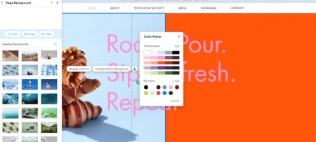 Wix Change Background Color