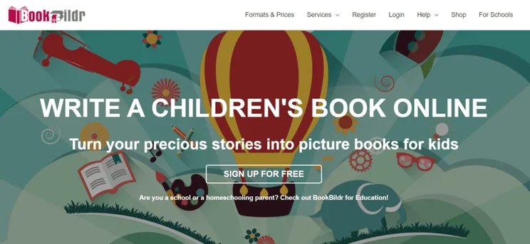 BookBildr homepage inviting visitors to sign up