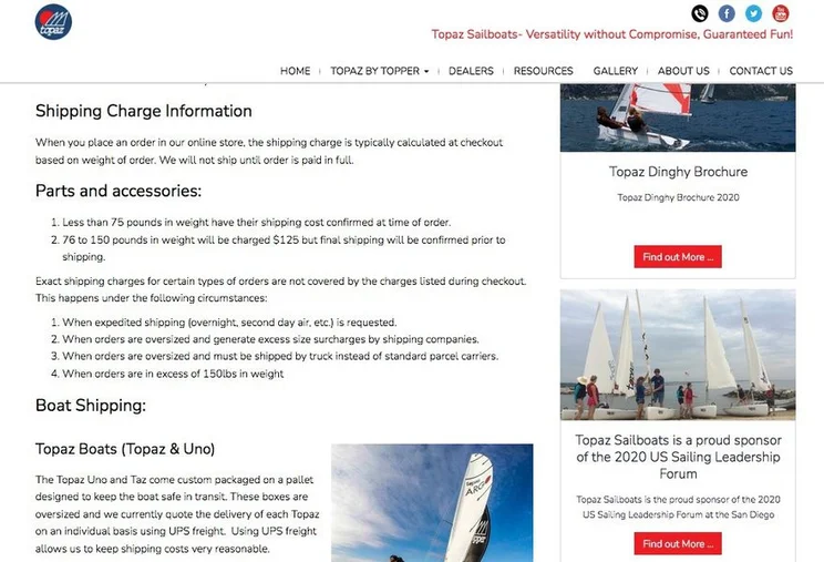 shipping transparency best practice topaz sailboats