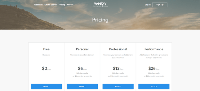 Weebly Pricing Weebly Pricing Plans
