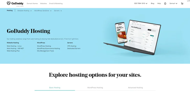 vps godaddy homepage