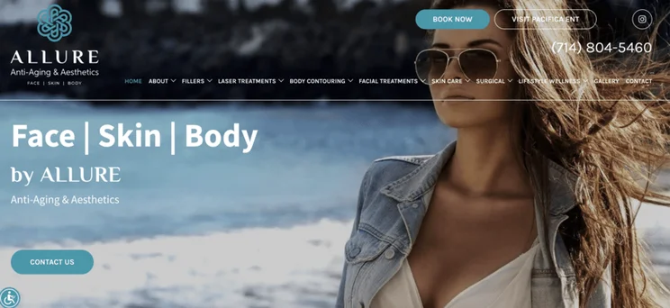 Allure medspa website example