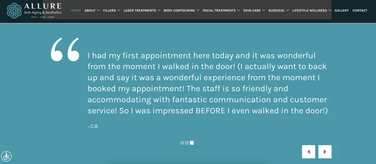 Allure client testimonial