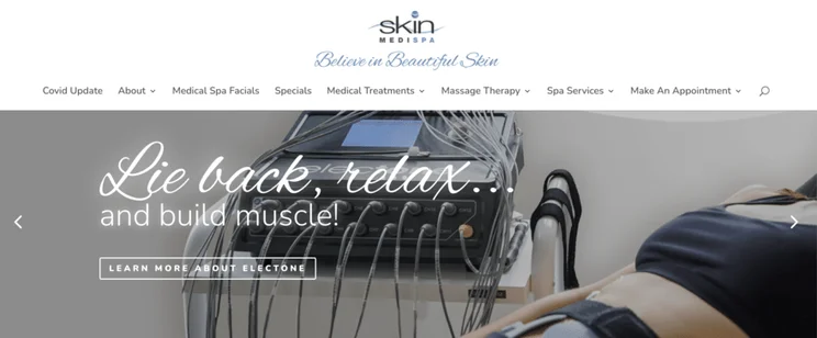 Skin Medispa website homepage