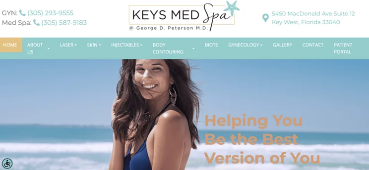 Keys Med Spa website example