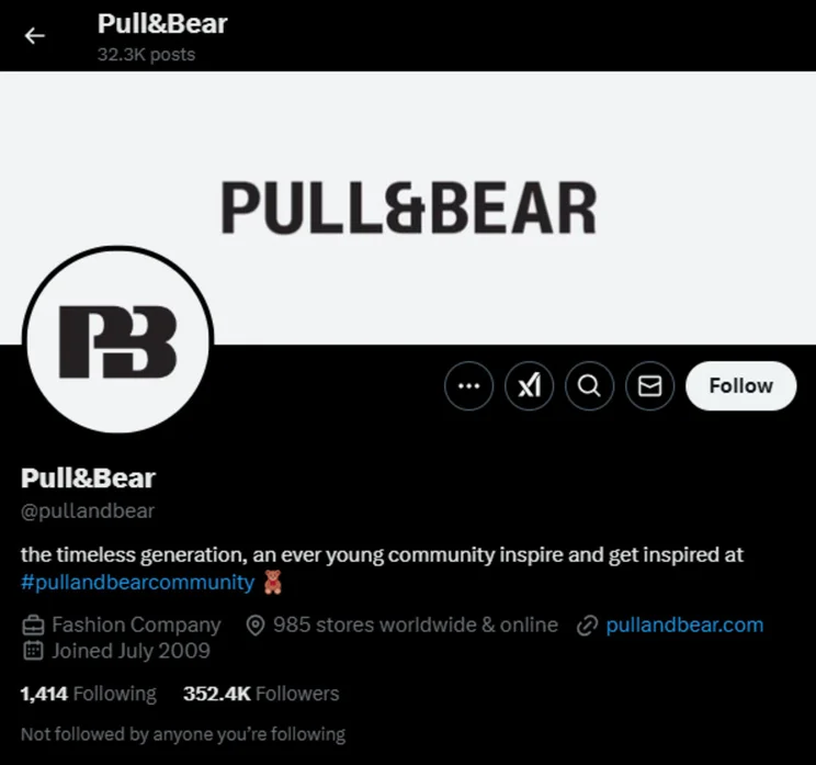 Pull&Bear's profile on X