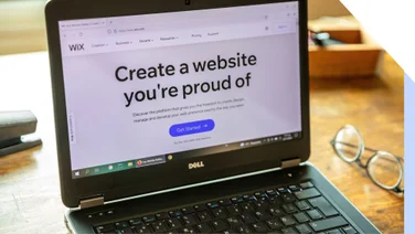 Wix website on a laptop
