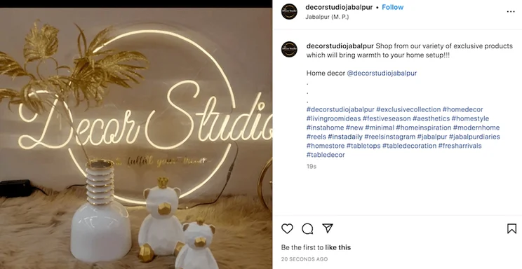 #InstaDaily hashtag post example from Decor Studio