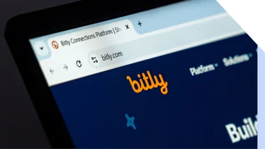 Closeup of the Bitly logo on a website header