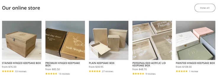 Gallery of wooden boxes for sale made by The Wooden Box Factory