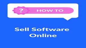 Blue background with words "How To Sell Software Online" in white text
