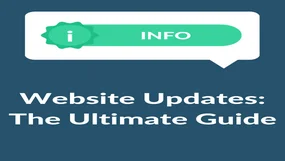Teal background with "Website Updates: The Ultimate Guide" in white text