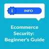 Turquoise background with "Ecommerce Security: Beginner's Guide" in white text