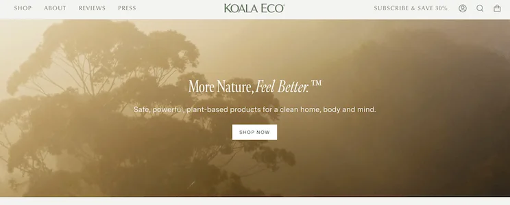 Koala Eco eco-friendly products screenshot