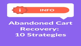 Purple background with "Abandoned Cart Recovery: 10 Strategies" in white text