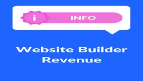 Blue background with "Website Builder Revenue" in white text