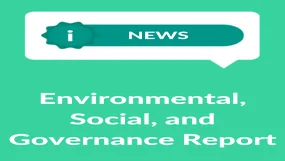 Graphic saying Environmental, Social, and Governance Report.