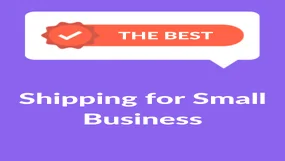 Purple background with "Best Shipping for Small Business" in white text