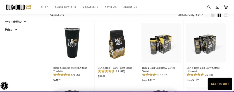 BLK & Bold website