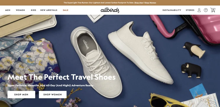 Allbirds website