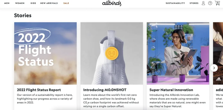 Allbirds website