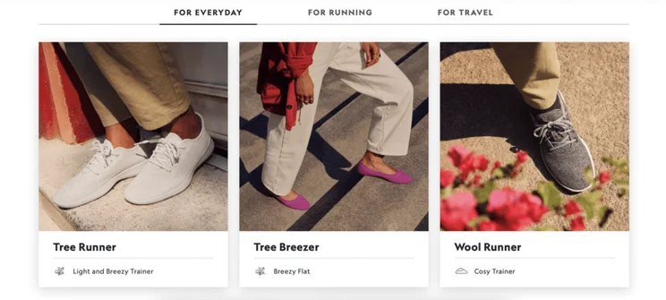 Allbirds website