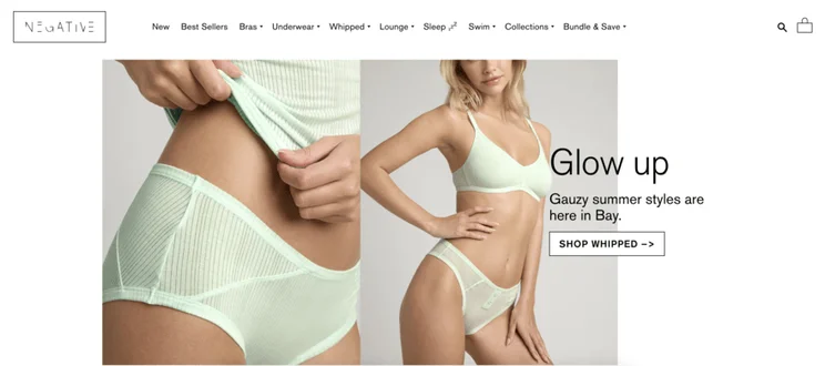 Negative Underwear website