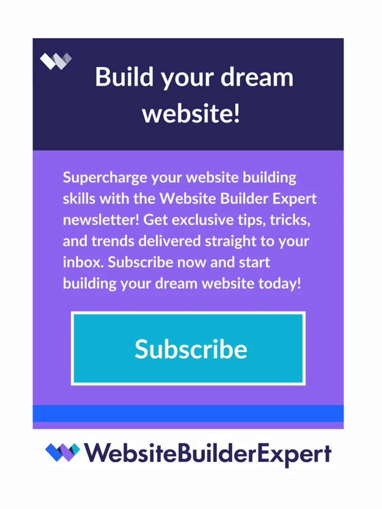 An example of a call to action in a fictional email from Website Builder Expert.