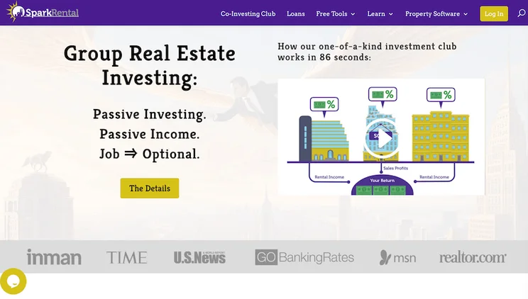 SparkRental real estate investor website screenshot 1