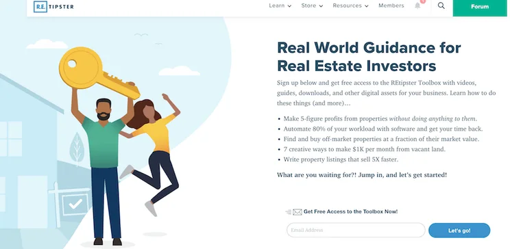REtipster real estate investor website screenshot 2