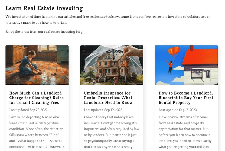 SparkRental real estate investor website screenshot 2
