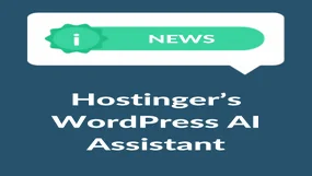 Dark green background with "Hostinger's WordPress AI Assistant" in white text