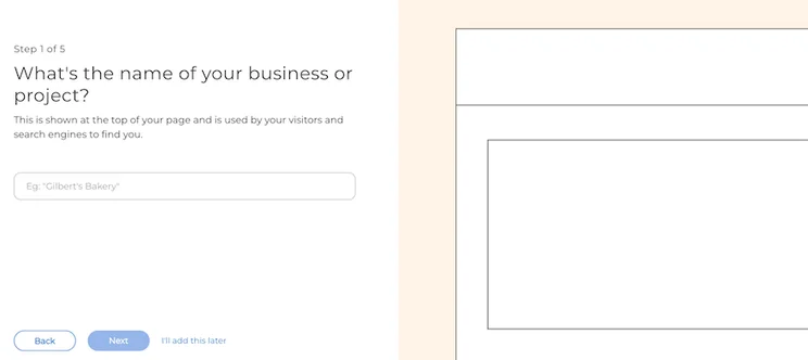 One.com website builder editor screenshot