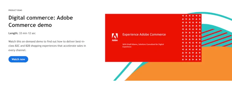 Adobe Commerce demo website screenshot
