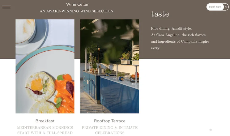 Casa Angelina website screenshot 3