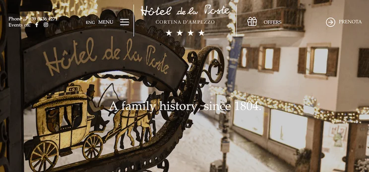 Hotel de la Poste website screenshot 1