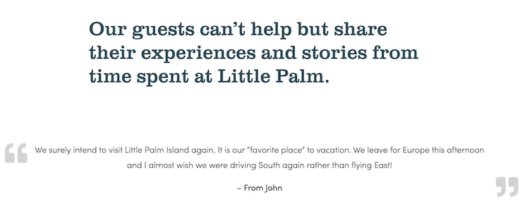 Little Palm Island website screenshot 3