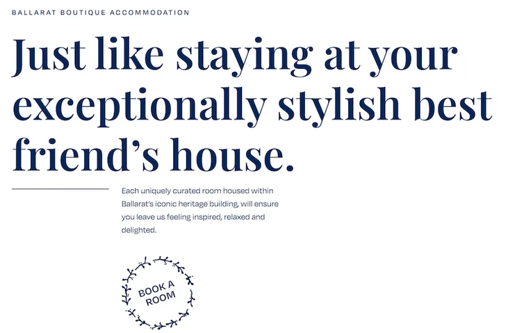 Provincial Hotel website screenshot 1