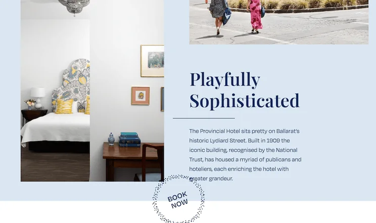 Provincial Hotel website screenshot 2