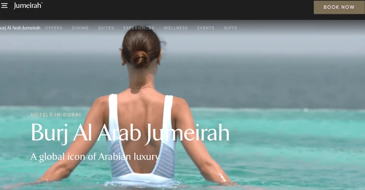 Burj Al Arab Jumeirah website screenshot 1