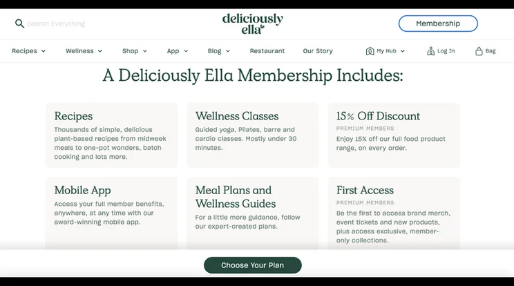 Deliciously Ella membership benefits