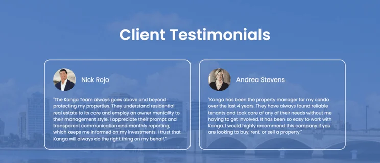 Kanga Property Management website