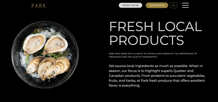 Park Restaurant website